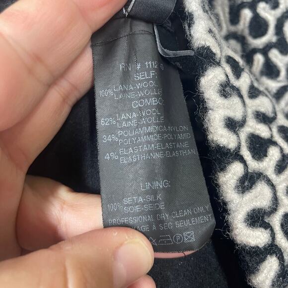 Derek Lam 6 Crochet Lace Shell Knit Wool Sweater Vest Black Geometric Sleeveless - Picture 8 of 8